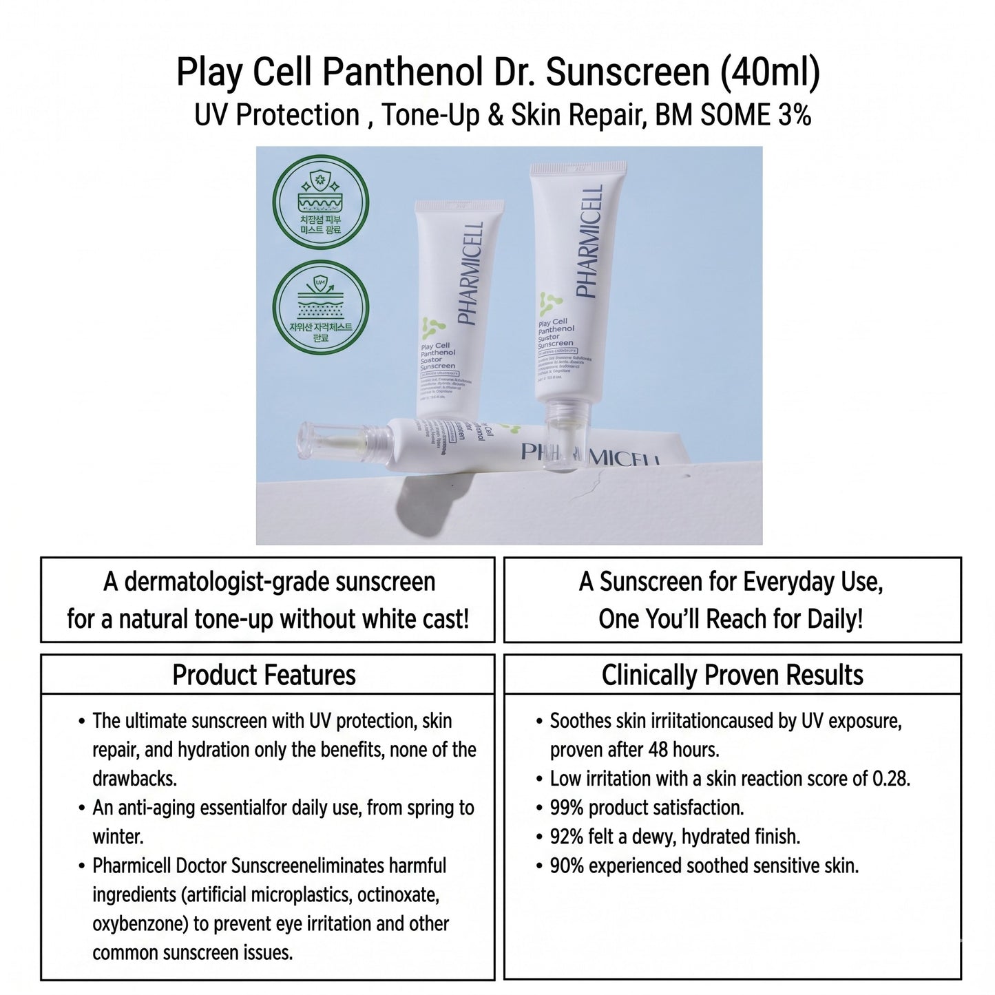 Pharmicell Play Cell Panthenol Balancing Sunscreen SPF 50+ PA++++
