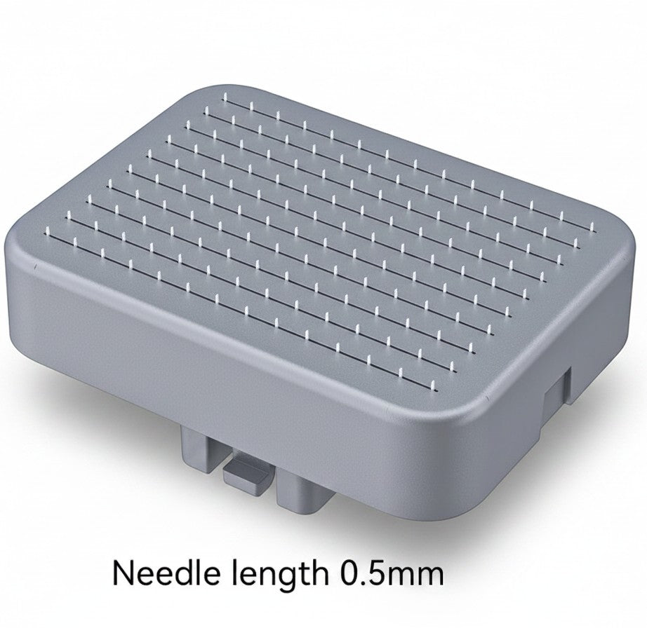 DIY Skincare Lab Bio6 replacement heads, 5-pack, grey plastic with 0.5mm stainless steel needles for microneedling.