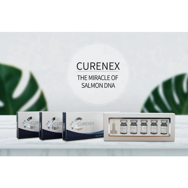 DIY Skincare Lab™ Curenex PDRN skin booster set featuring vials and boxes for facial rejuvenation and glow