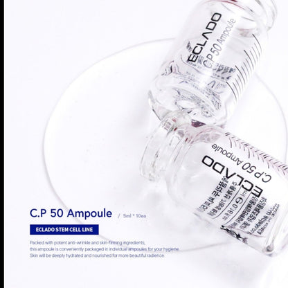 DIY Skincare Lab™ ECLADO C.P. 50 Ampoule firming serum vials with peptide complex for anti-aging skin care.