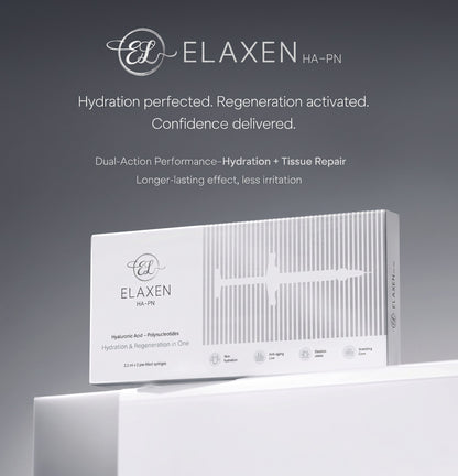 DIY Skincare Lab™ Elaxen HA-PN skin revitalization box featuring hyaluronic acid and polynucleotides for hydration.