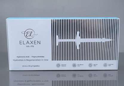DIY Skincare Lab™ Elaxen HA-PN skin revitalization box featuring a white and silver syringe graphic design.