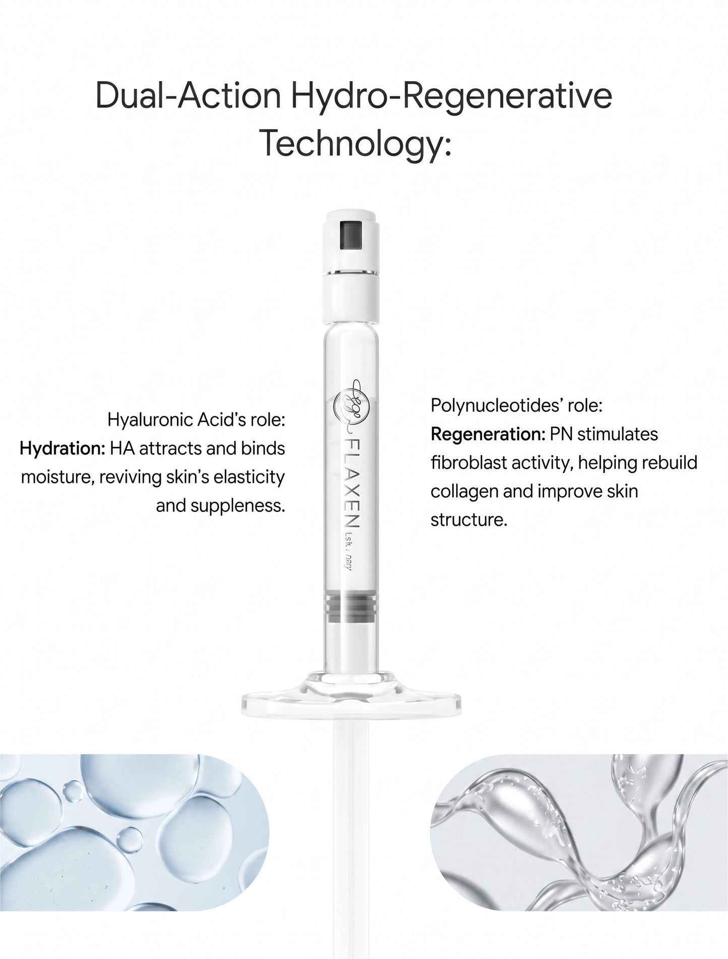 DIY Skincare Lab™ Elaxen HA-PN skin revitalization serum syringe with hyaluronic acid and polynucleotide technology