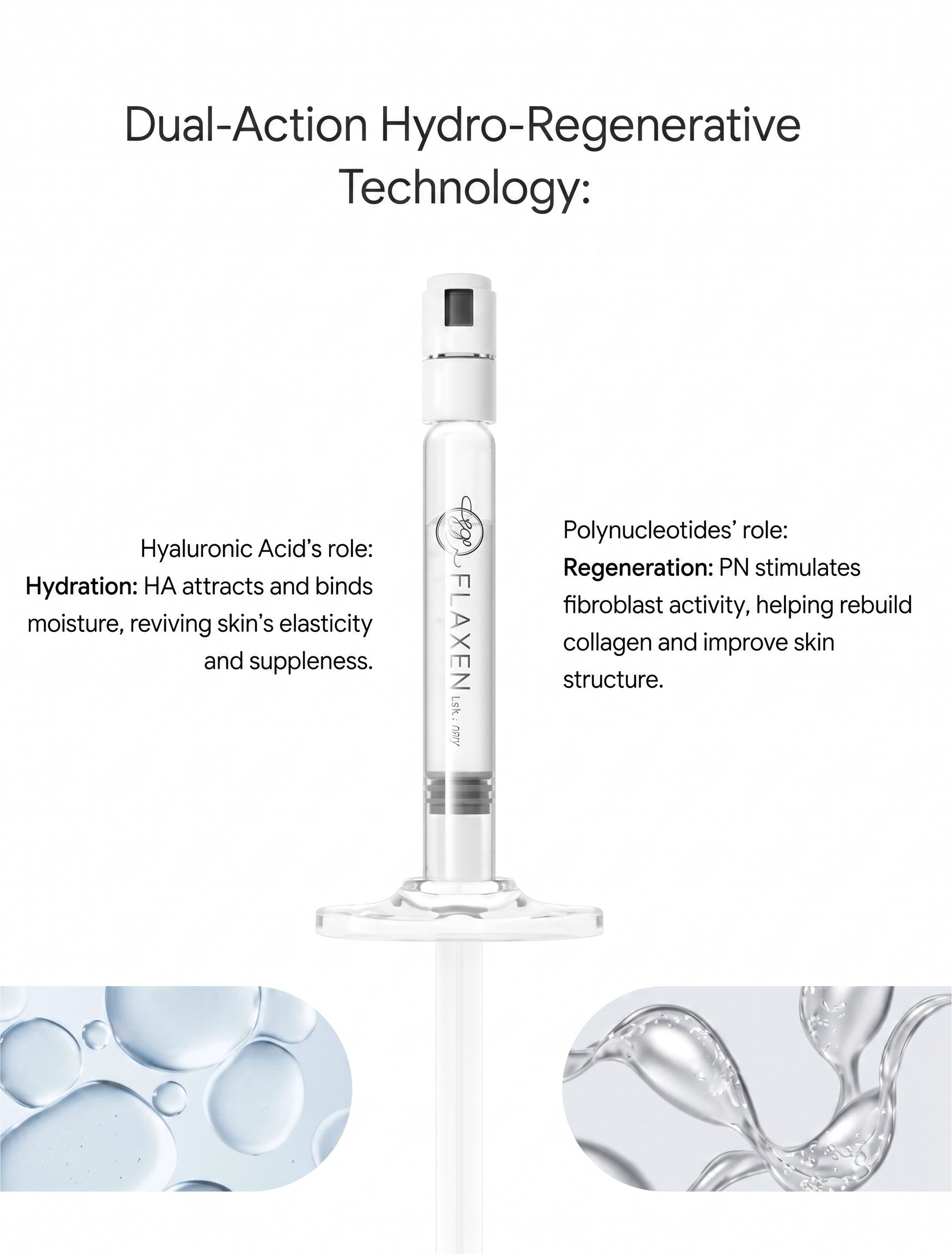 DIY Skincare Lab™ Elaxen HA-PN skin revitalization serum syringe with hyaluronic acid and polynucleotide technology