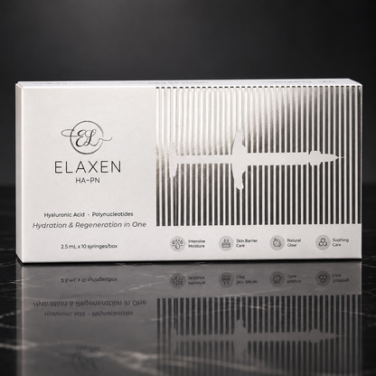 DIY Skincare Lab™ ELAXEN HA-PN bio-revitalizing skin complex box featuring hyaluronic acid and polynucleotides.