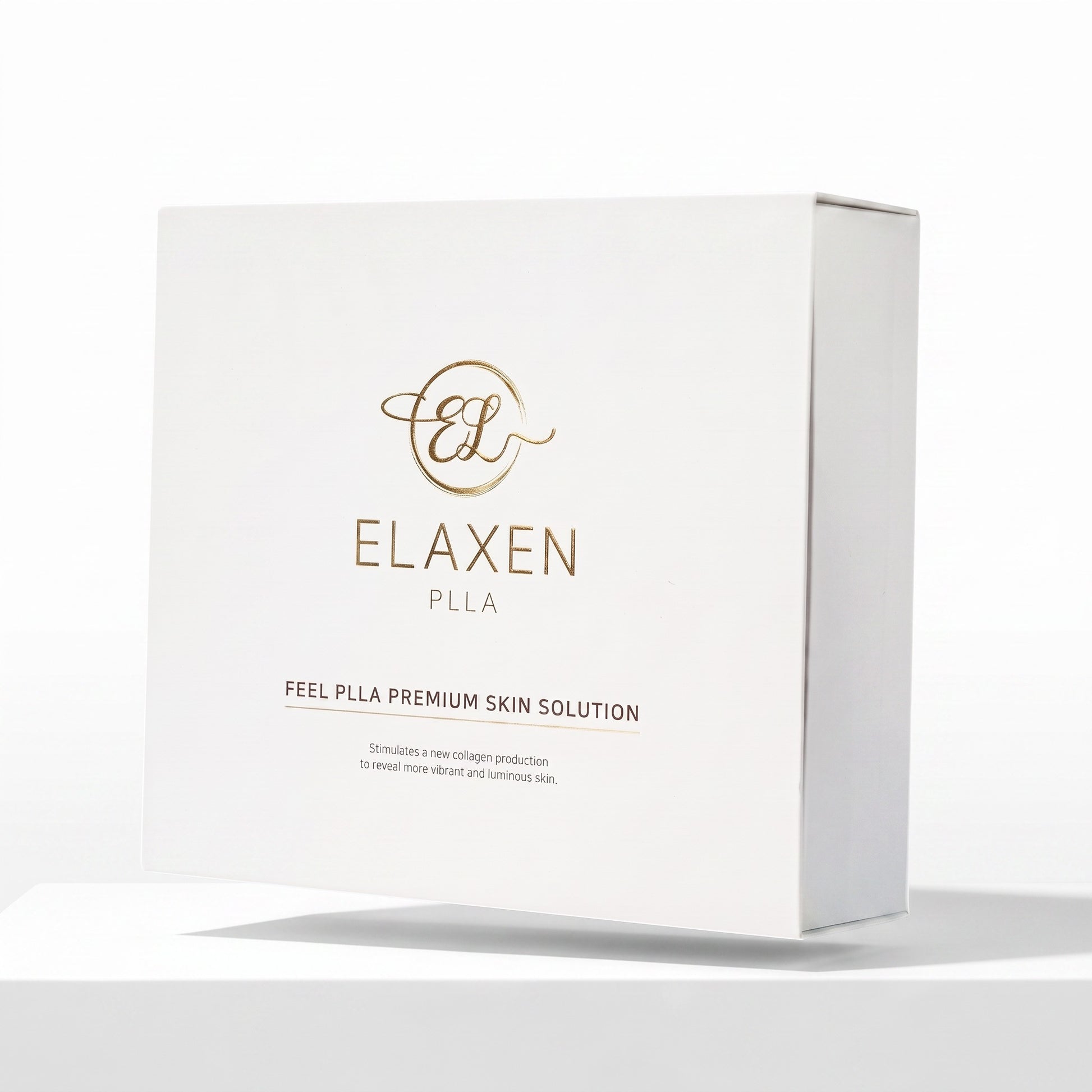 DIY Skincare Lab™ Elaxen PLLA premium skin solution box featuring elegant white packaging with gold branding.