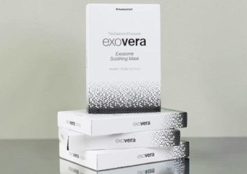 DIY Skincare Lab™ EXOVERA Soothing Mask boxes stacked, featuring a white design with black gradient detailing.