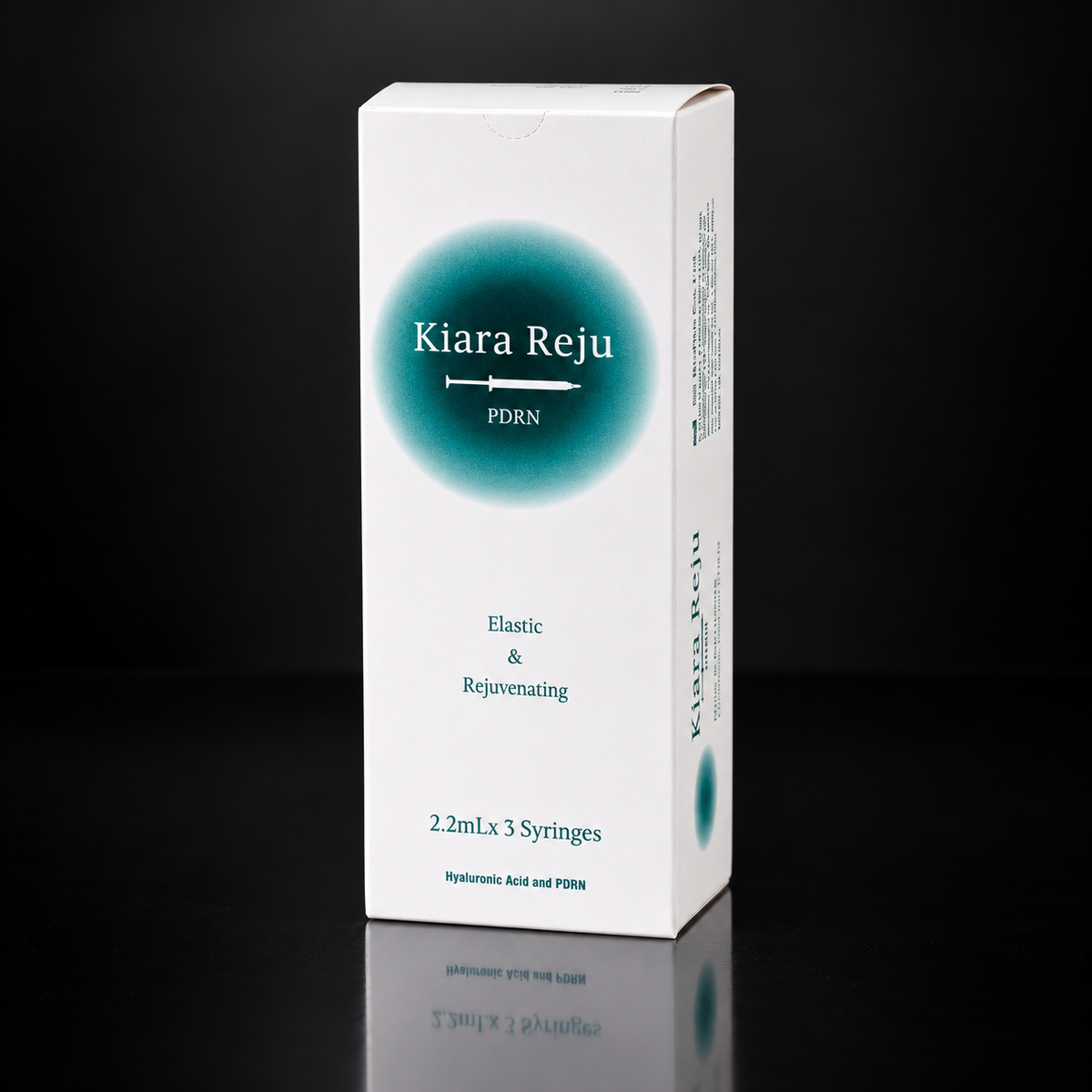 DIY Skincare Lab™ Kiara Reju PDRN and Hyaluronic Acid revitalizing skin booster box on a black background.