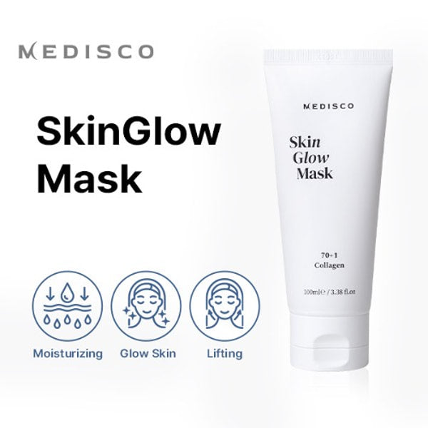 DIY Skincare Lab Medisco Skin Glow Mask tube for moisturizing, glowing, and lifting facial treatment.