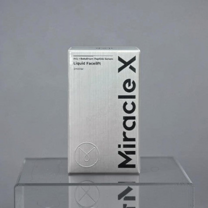 DIY Skincare Lab Miracle X skin booster vial in silver packaging for structural renewal and fine line reduction