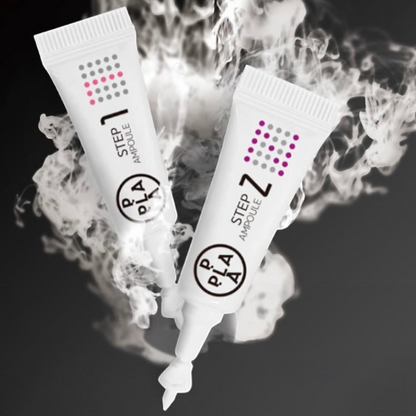 DIY Skincare Lab™ Platinum PLA Peel two-step ampoule treatment set with nano-platinum, PHA, and LHA for radiant skin.