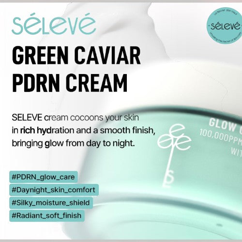 DIY Skincare Lab™ Sélevé Green Caviar PDRN Cream jar featuring hydrating skincare benefits for a radiant finish.