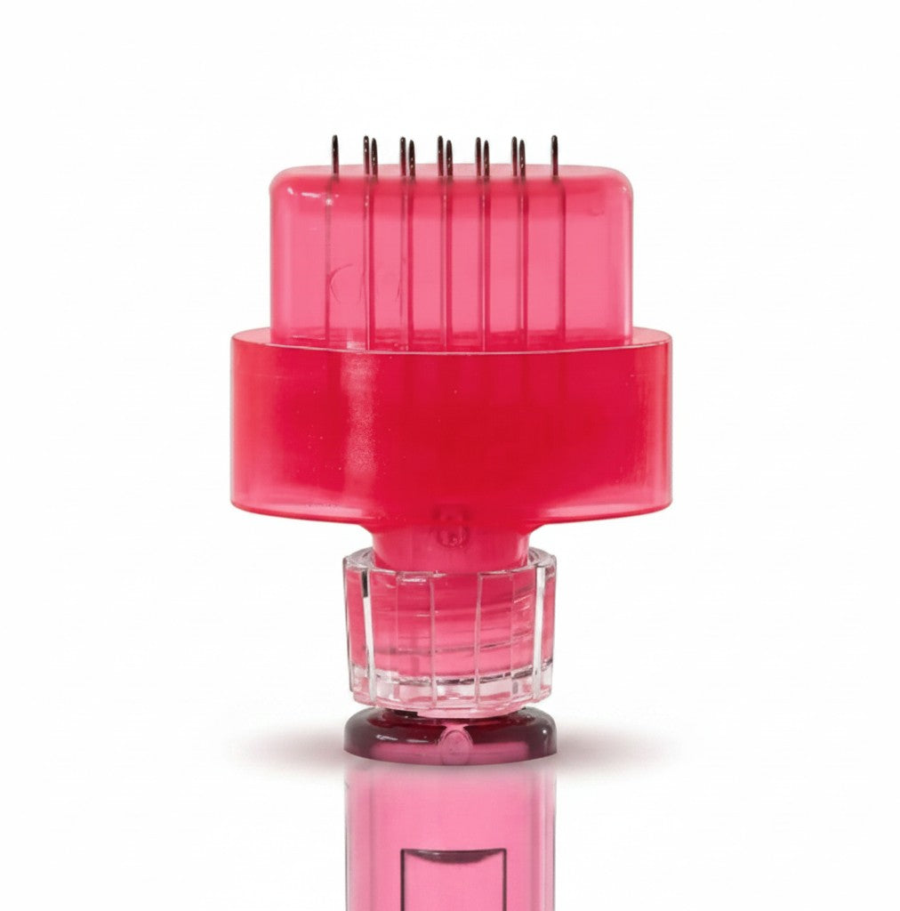 DIY Skincare Lab

12-pin micro-tips with 31G needles for lip treatments. Pink plastic applicator with fine metal pins.