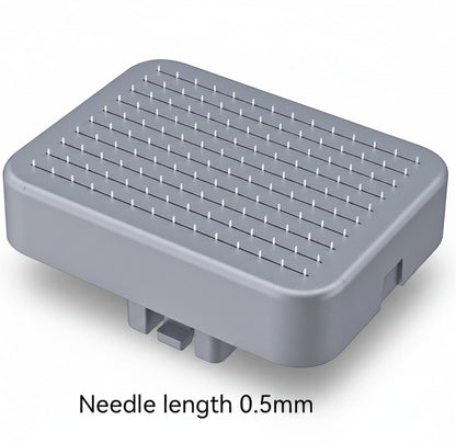 DIY Skincare Lab Bio6 replacement heads, 5-pack, grey plastic with 0.5mm stainless steel needles for microneedling.