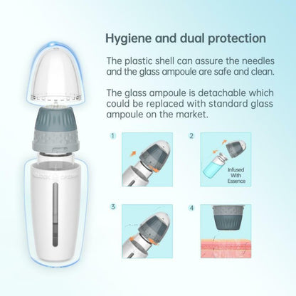 DIY Skincare Lab H24 derma stamp with adjustable depth and integrated ampoule system for enhanced product delivery.