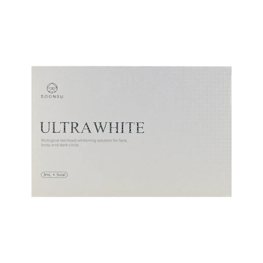 DIY Skincare Lab™ Soonsu Ultra White brightening and anti-aging skincare vial set in white packaging