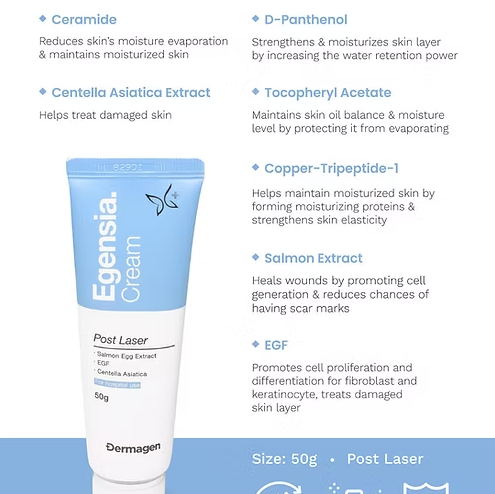 Dermagen Egensia Post Laser Cream made in Korea Centella Asiatica - 25g