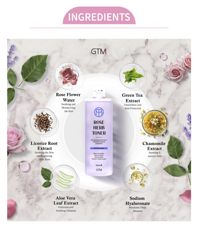 GTM ROSE HERB TONER 500ml